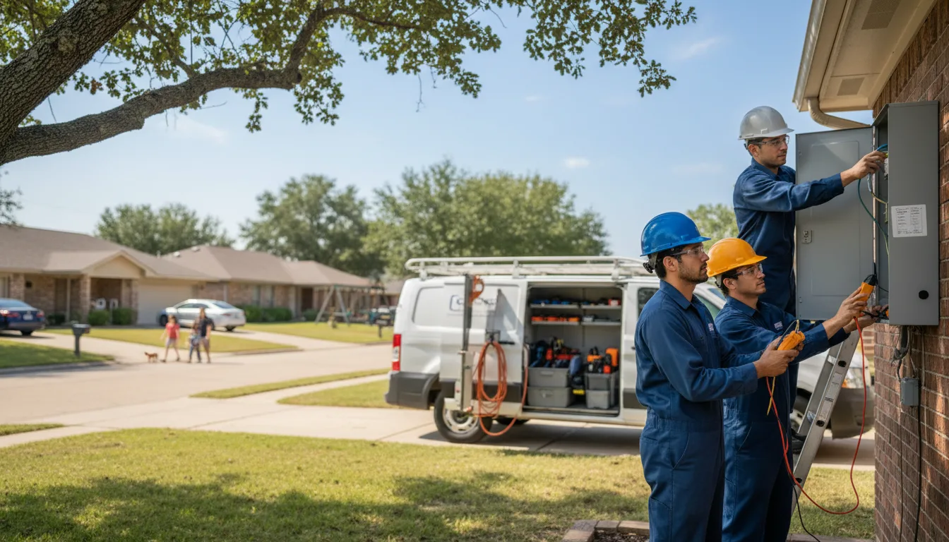 Certified electrician providing emergency electrical services in Leonard, TX